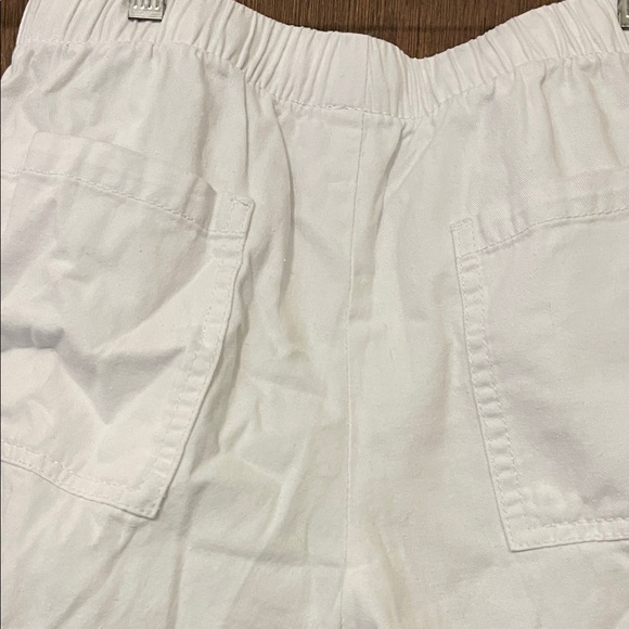 High Waist White Frayed Hem Women's Shorts Medium - Picture 9 of 13